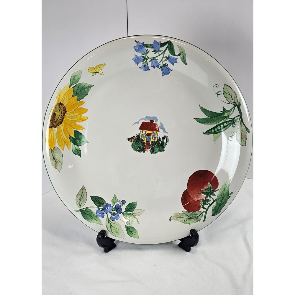 Pfaltzgraff Garden Breeze 12" Round Serving Platter Floral Vegetable Plate